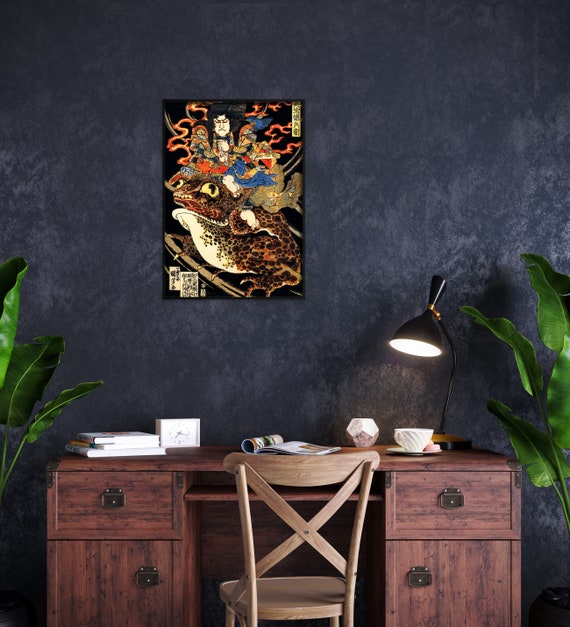 Ukiyo-e Print: Samurai Riding Giant Toad by Kuniyoshi (A3) - Etsy