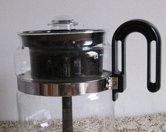 Vintage Simax Coffee Percolator - Made In Czech Republic-Glass And Stainless Pot W/ Plastic Interior Parts-Like New...Reshopgoods