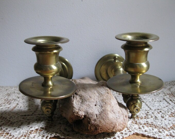 Vintage Ornate Brass Candle Holderswall Mount Swivel Position