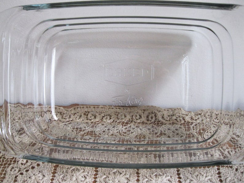 Vintage Fire King Baked Clear Glass Loaf Pan. Unique Layered Etsy