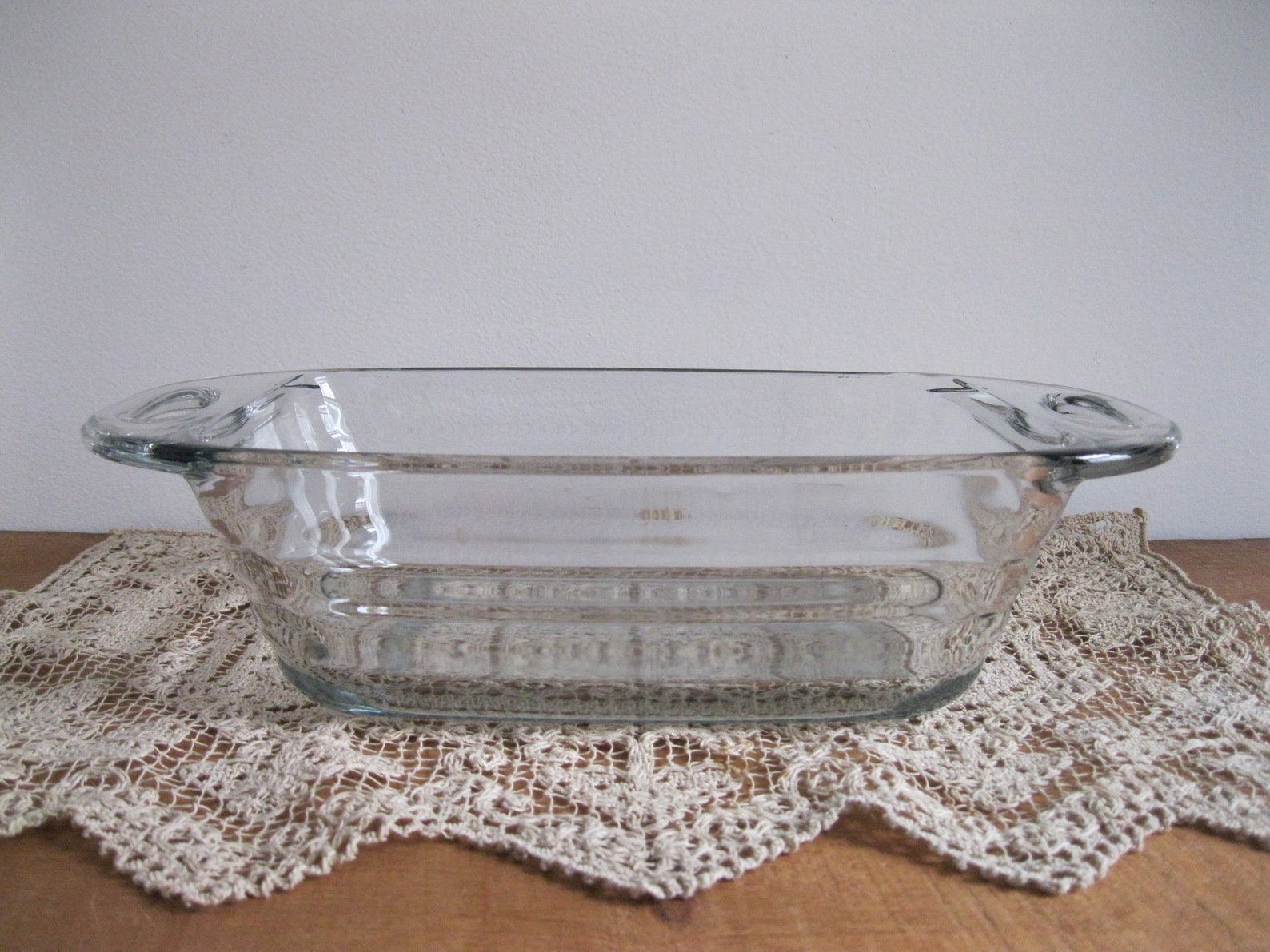 Vintage Fire King Baked Clear Glass Loaf Pan. Unique Layered Etsy