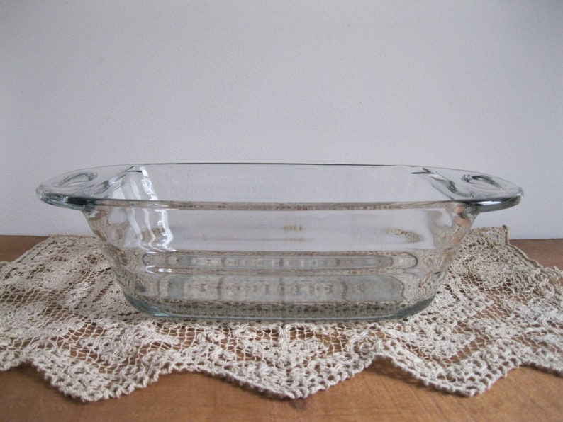 Vintage Fire King Baked Clear Glass Loaf Pan. Unique Layered Etsy