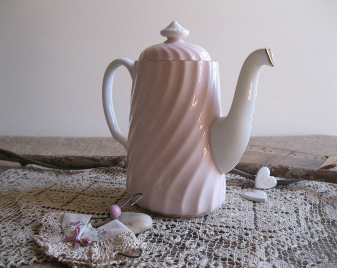 Vintage Minton Tea Pot Soft Pink and Whitefine Bone China Etsy