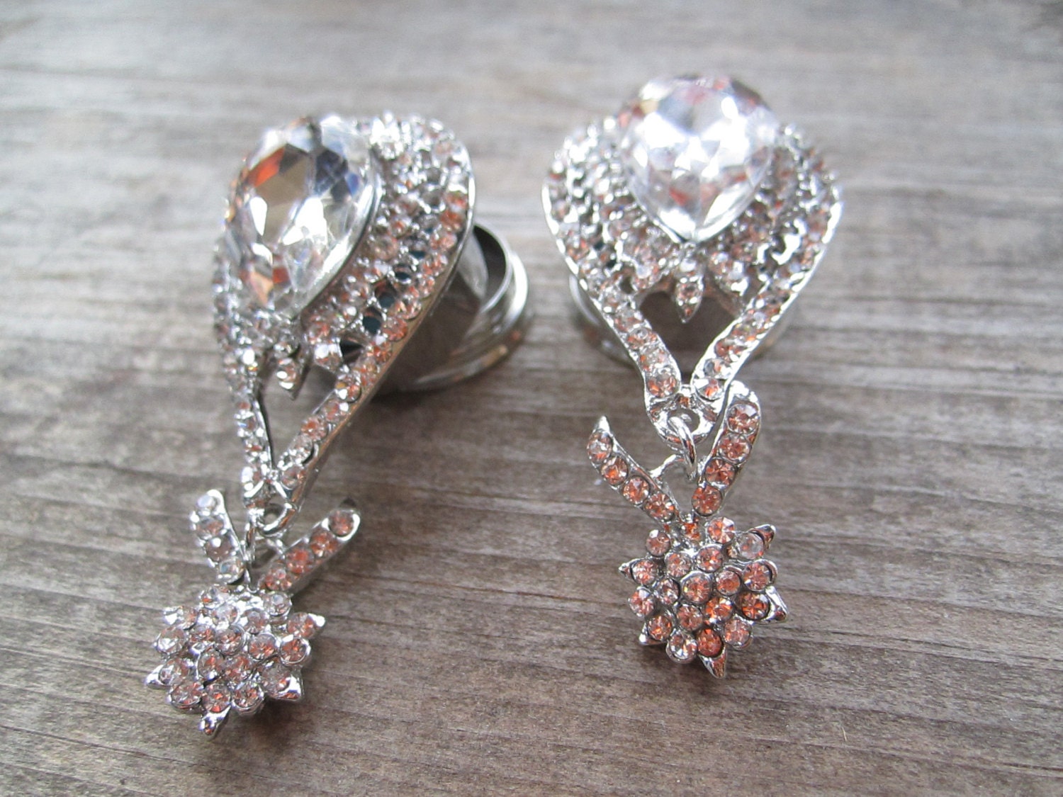 Luxuriously Fancy Wedding EAR PLUGS dangle stretched earrings Etsy