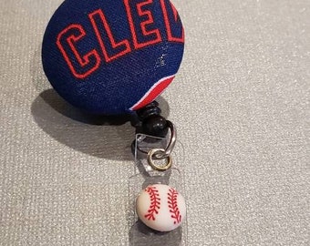 Cleveland Indians CLE Retractable Covered ID Badge Reel/Holder
