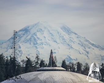Mt. Rainier From Tacoma - INSTANT DIGITAL DOWNLOAD - Taken near Hilltop in Tacoma, Washington, Mt. Rainier towers over the Tacoma Dome.