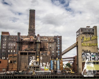 Domino Sugar Factory - INSTANT DIGITAL DOWNLOAD - The home of Brooklyn, New York's giant graffiti piece.