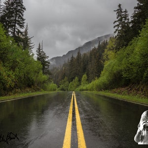 Road Outside of Seward - INSTANT DIGITAL DOWNLOAD - This winding road just off Alaska Highway 9 leads from Seward, Alaska to Exit Glacier.