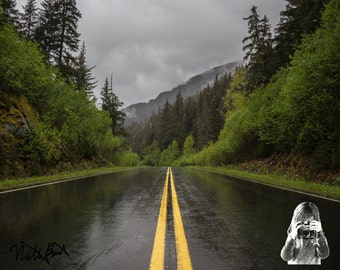 Road Outside of Seward - INSTANT DIGITAL DOWNLOAD - This winding road just off Alaska Highway 9 leads from Seward, Alaska to Exit Glacier.