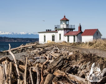 West Point Lighthouse - INSTANT Digital DOWNLOAD - The Discovery Park Lighthouse in the Magnolia neighborhood of Seattle, WA .