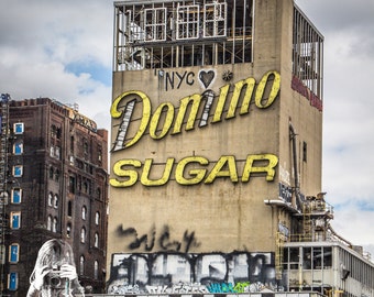 Domino Sugar Factory - INSTANT DIGITAL DOWNLOAD - Square Format  - The home of Brooklyn, New York's giant graffiti piece.