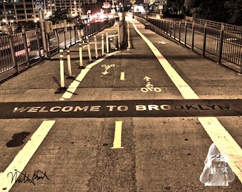 Welcome To Brooklyn - INSTANT DIGITAL DOWNLOAD - A welcome mat on the Brooklyn side of the Brooklyn Bridge greets you to the neighborhood.