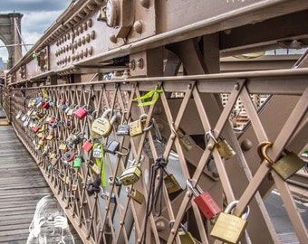 Love Locks - INSTANT DIGITAL DOWNLOAD - The Brooklyn Bridge in New York City is full of padlocks signifying commitment between two lovers.