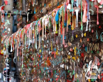 Seattle Gum Wall - INSTANT DIGITAL DOWNLOAD - Located below the "Public Market Center" sign at Pike Place Market in Post Alley- Seattle, Wa