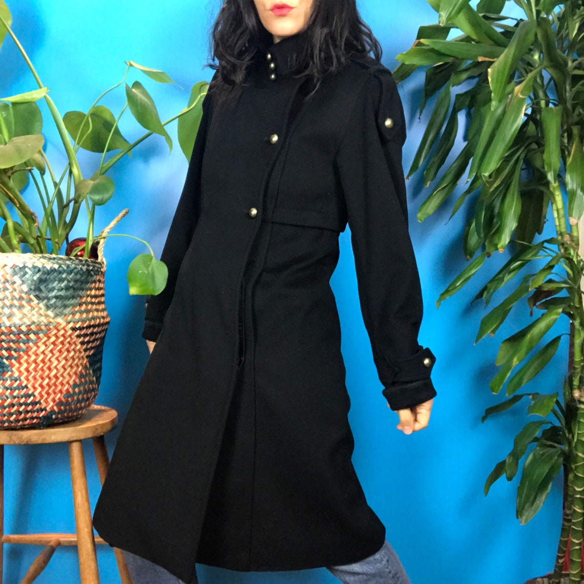 Yves Saint Laurent Coat Black Coat Wool Coat YSL Coat | Etsy