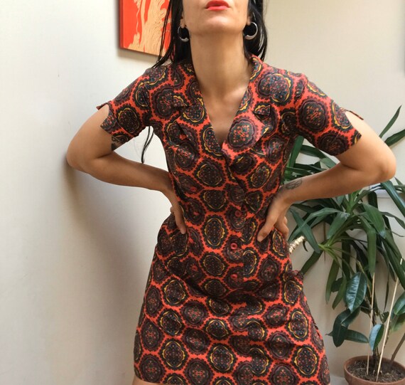 Vintage 80s Floral Midi Summer Shortsleeved Handma