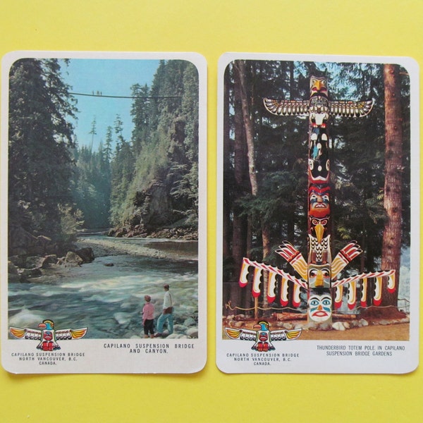Vintage Thunderbird Totem Pole Capilano Bridge postcard British Columbia Unposted