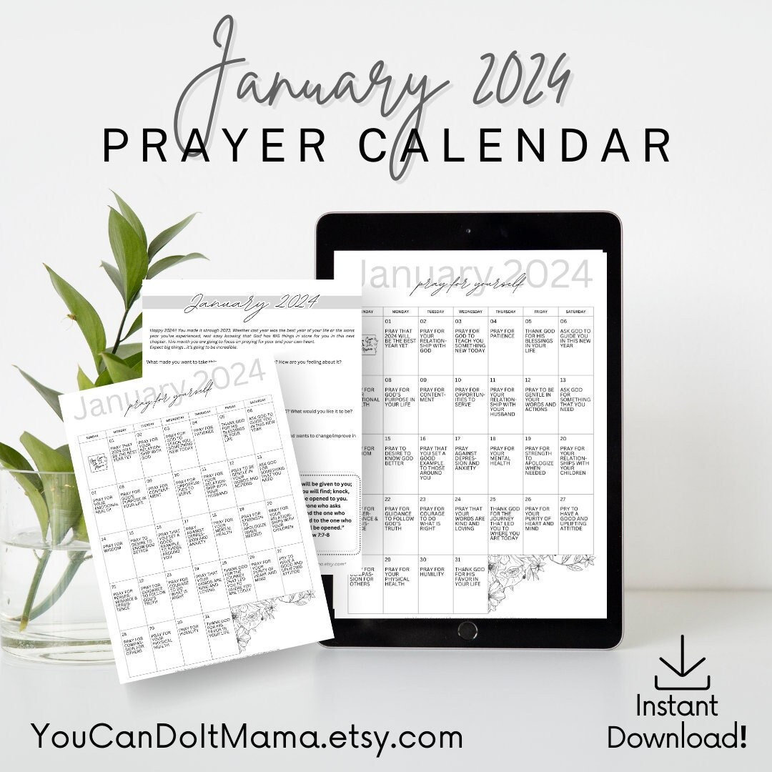 January 2024 Prayer Calendar for Moms Prayer Challenge 2024 Prayer
