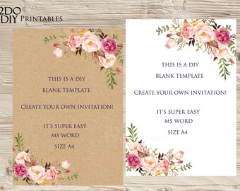floral invitation etsy