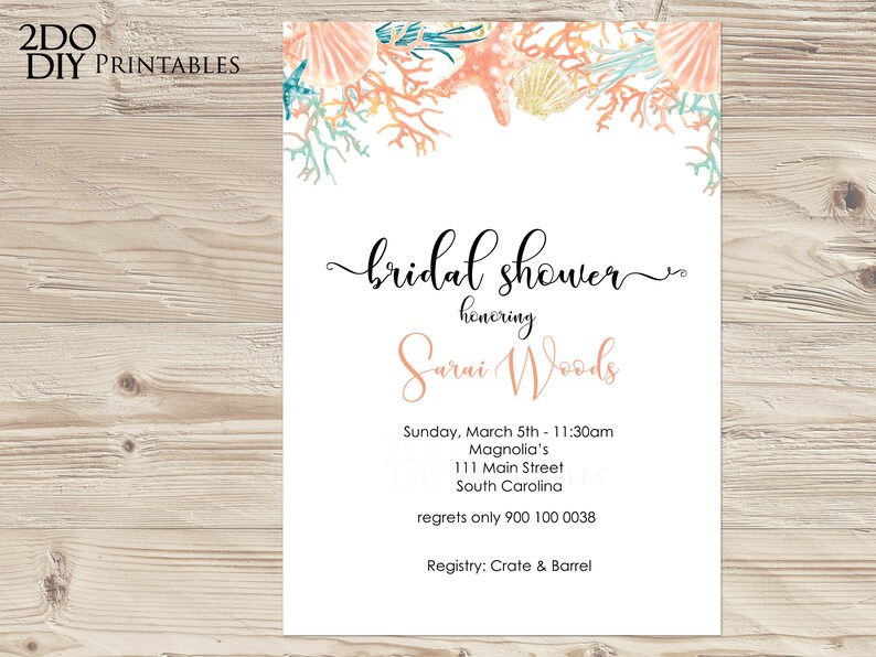 Beach Theme Invitation Beach Bridal Shower Invitation Beach Etsy Beach Theme Invitation Beach Bridal Shower Invitation Beach Etsy