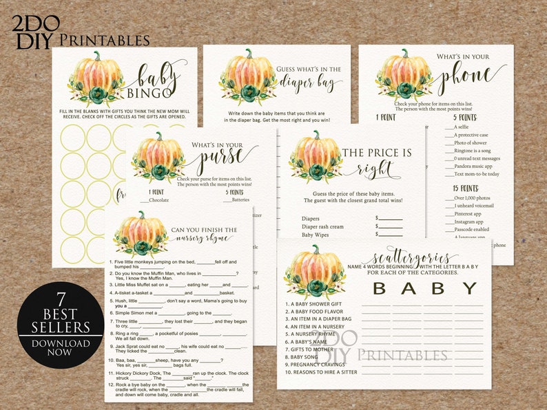 Pumpkin Baby Shower Games Bundle Little Pumpkin Shower Etsy Pumpkin Baby Shower Games Bundle Little Pumpkin Shower Etsy