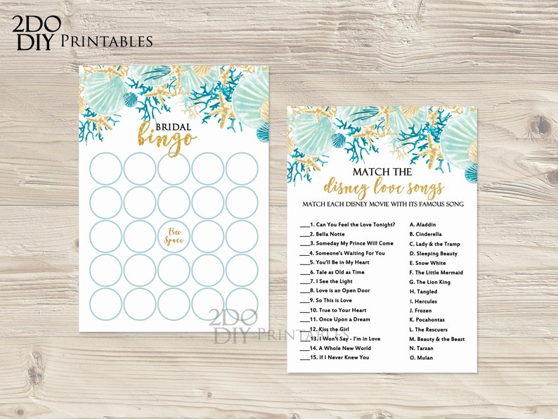 Beach Themed Bridal Shower Games Package Under the Sea Etsy