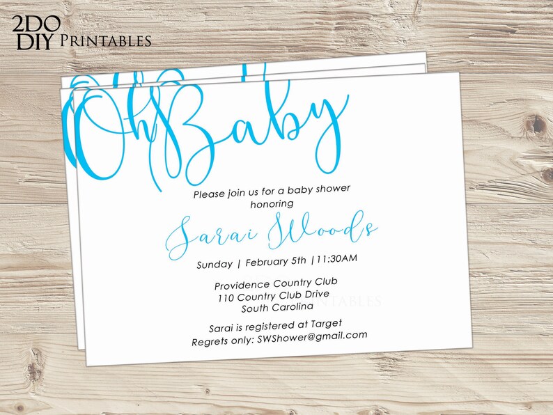 Printable Oh Baby Shower Invitation Editable Template Lt Etsy