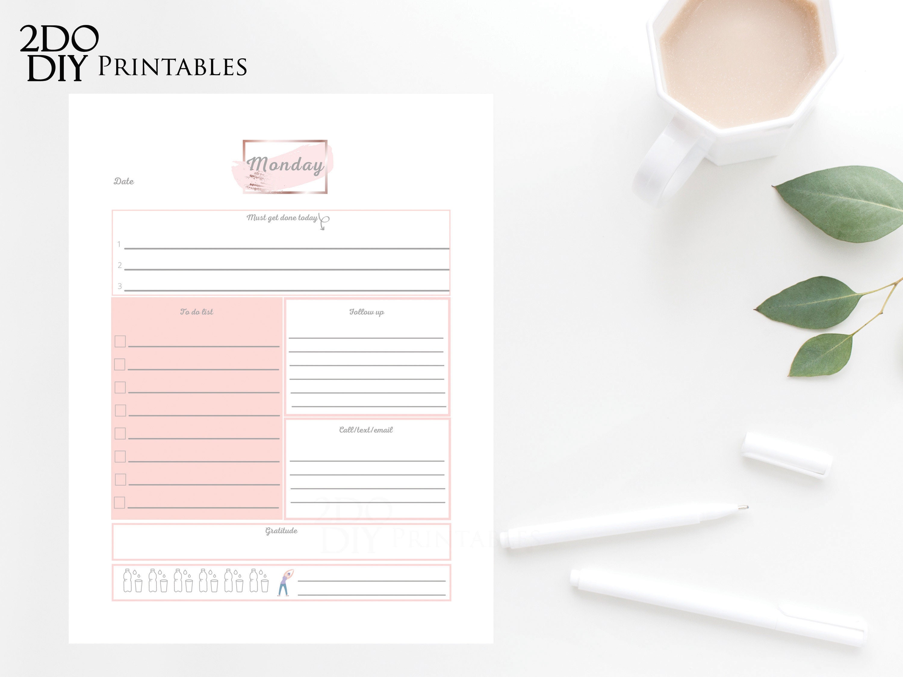 Printable Daily Planner Sheets Daily Tracker Check List | Etsy
