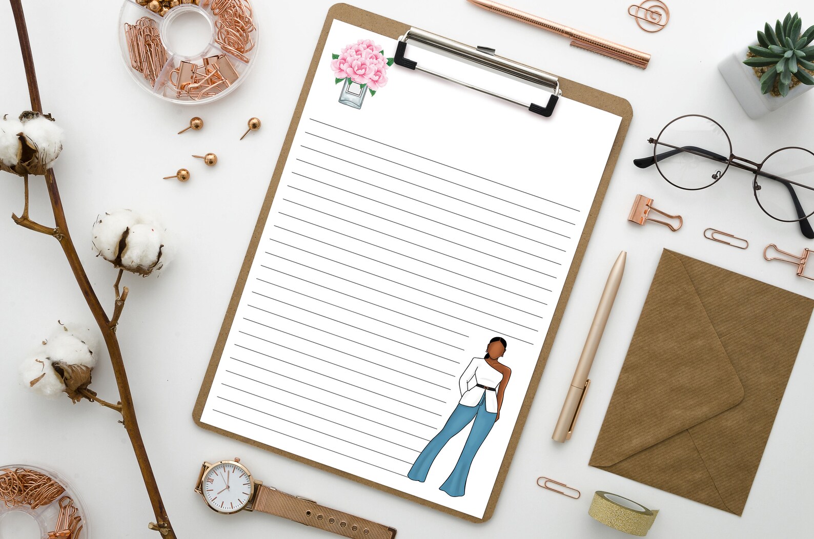 Black Girls Journal Paper Stationery Printable Paper African American