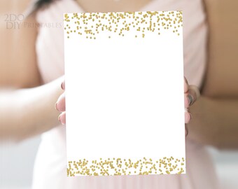 Microsoft Word Gold Confetti Template | Celebration Templates | Gold Confetti | 4x6 | 5x7| Gold and White Party Invite | Instant Download