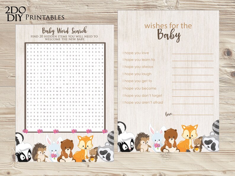 Woodland Baby Shower Games Package Woodland Game Package |Baby Shower Party Most Popular Instant Download Woodland Bundle