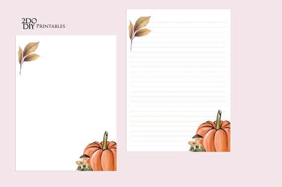 Paper & Surfaces Pretty Stationery Digital Writing Paper Fall Pumpkins ...