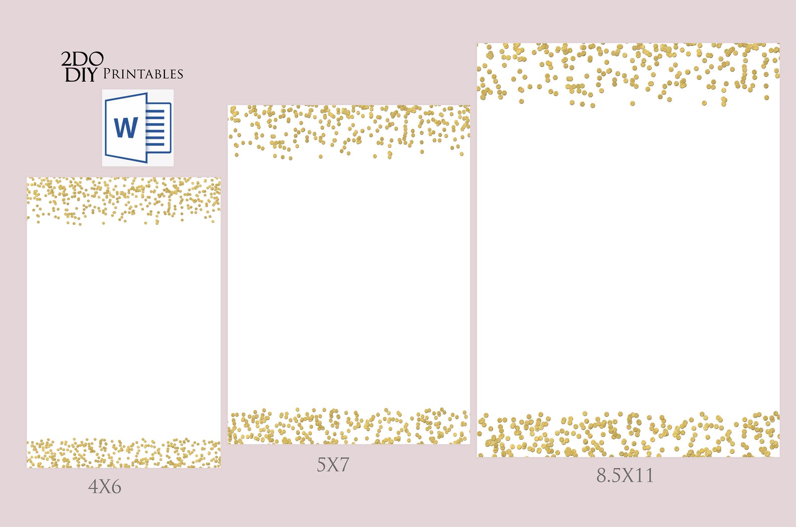 Microsoft Word Gold Confetti Template Celebration Templates Gold
