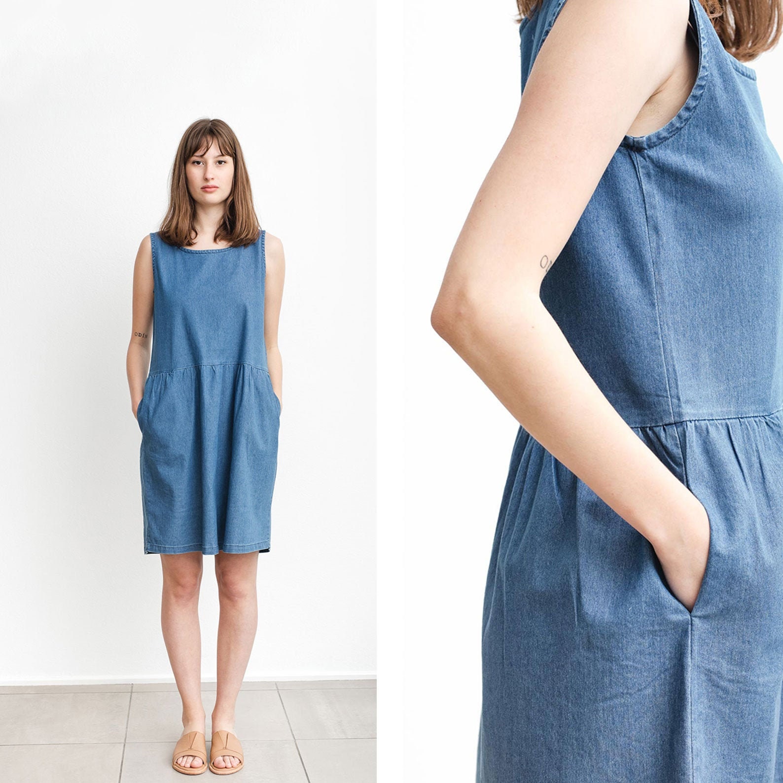 Smock Denim Dress Flax Dress Summer 
