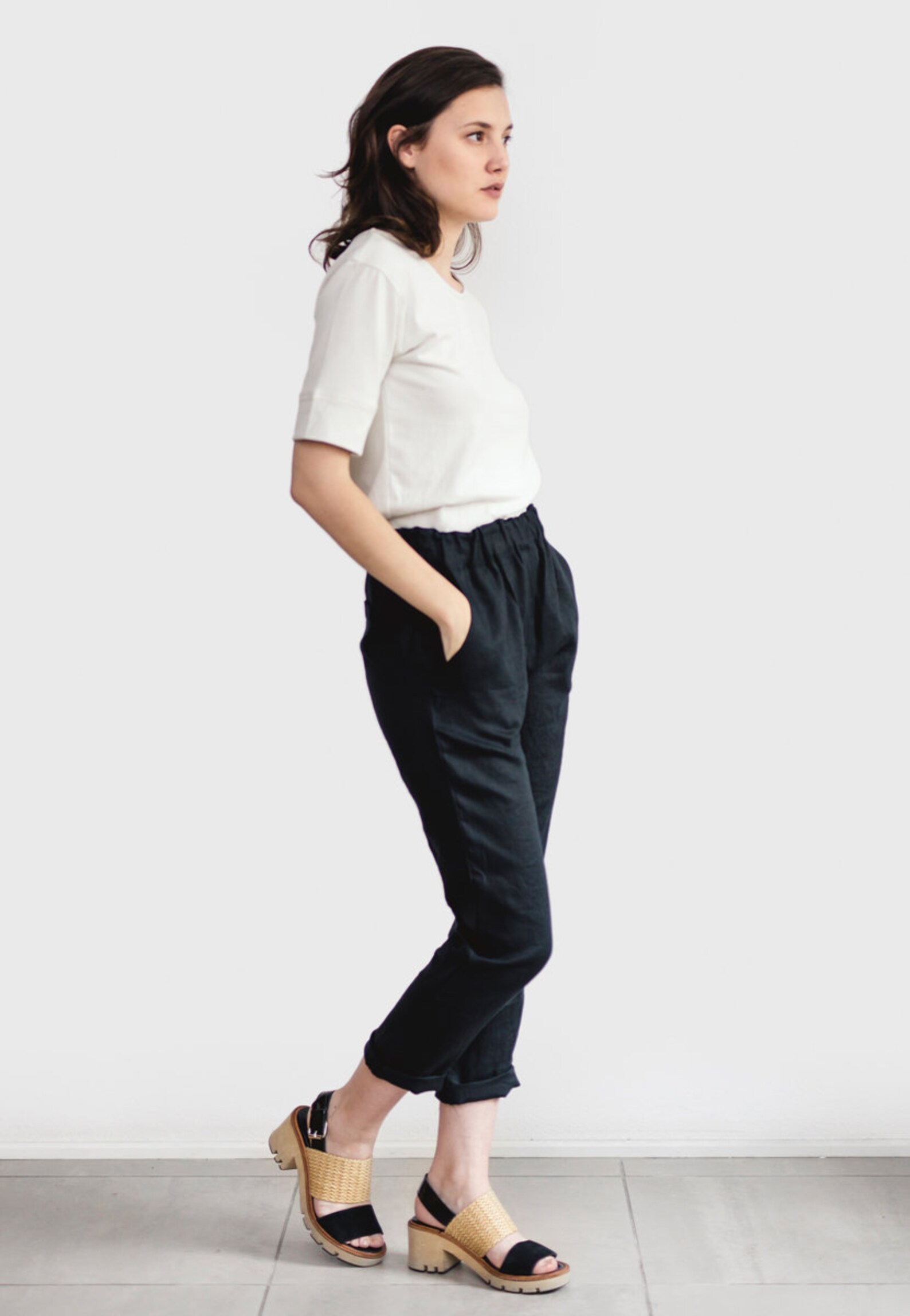 Black Linen Pants Loose Linen Trousers Washed Women Linen Etsy