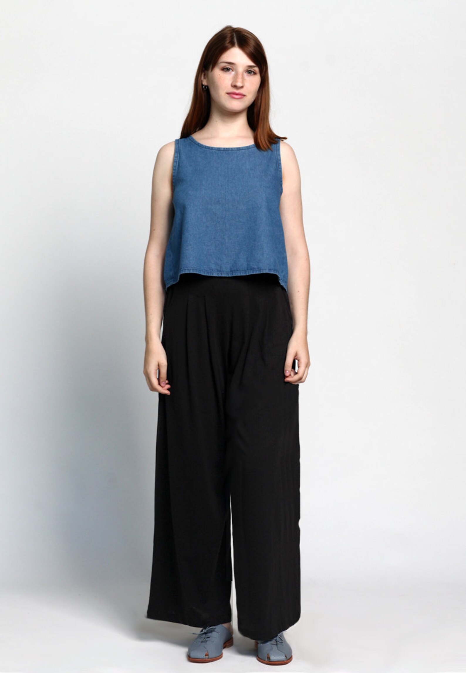 black palazzo pants elastic waist