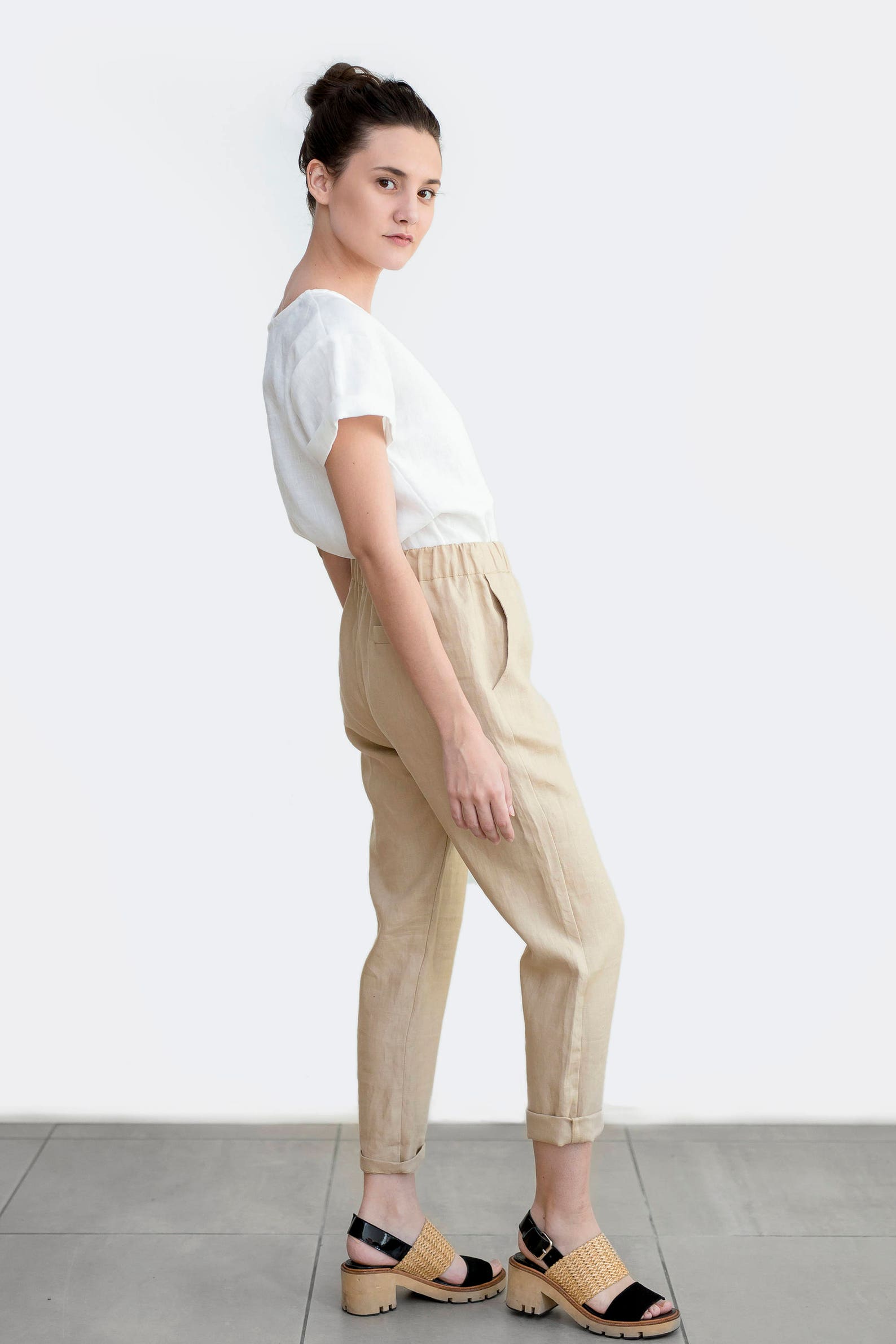 Loose Linen Pants Natural Linen Trousers Linen Clothing by | Etsy