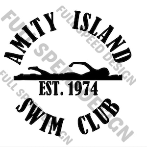 Arquivo SVG do tema Jaws - Amity Island - Halloween - Arquivo digital para Cricut - Camisetas - Adesivos - Arquivo de corte