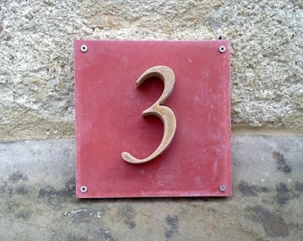 house number 1-digit from sandstone 20x20cm