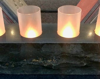 4 piece glass inserts for lanterns / tea lights. Large diameter (maxi tea lights), satin, height 5cm / 10cm
