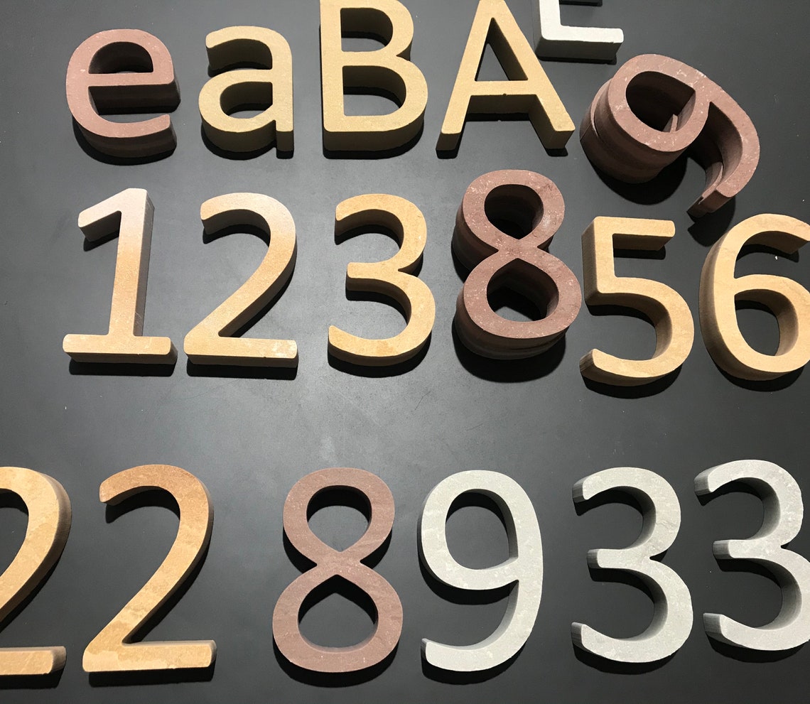 Zahlen und Buchstaben aus Sandstein Etsy.de