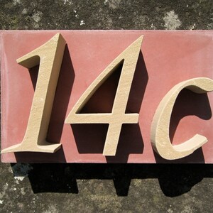 house number 3-digit from sandstone 25x15cm horizontal image 3