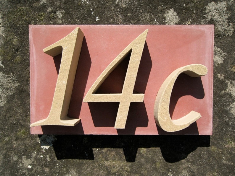 house number 3-digit from sandstone 25x15cm horizontal image 3