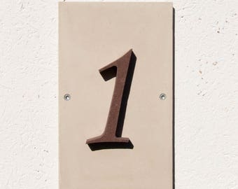 house number 1-digit from sandstone 15x25cm (perpendicular)