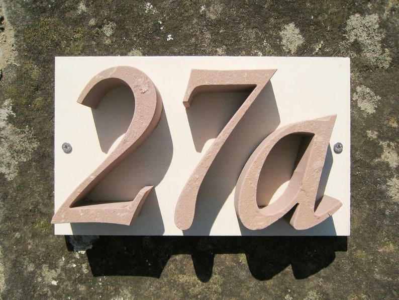 house number 3-digit from sandstone 25x15cm horizontal image 2