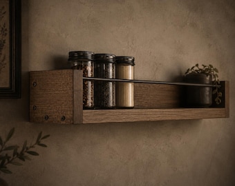 Spice Rack - Wood Spice Rack - Rustic Spice Rack - Farmhouse Kitchen Decor - Rustic Kitchen Decor - Distressed Kitchen Decor - Rustic Decor
