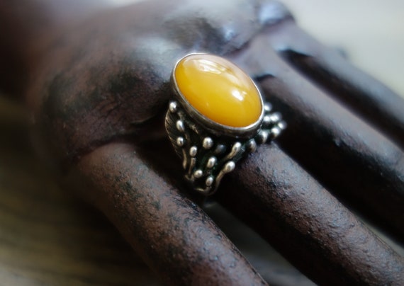 HANDCRAFTED GENUINE AMBER  Silver Jewellery Set A… - image 9