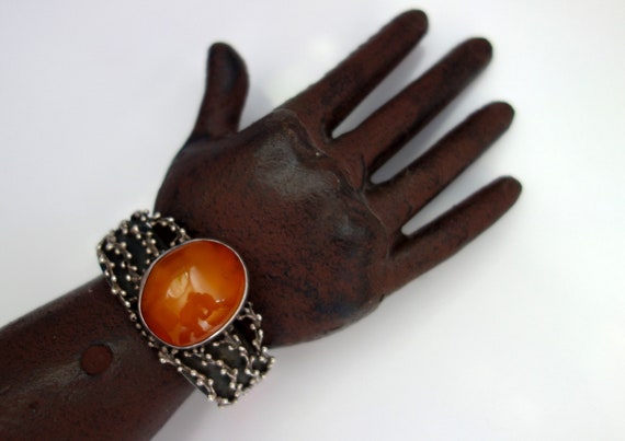 HANDCRAFTED GENUINE AMBER  Silver Jewellery Set A… - image 6