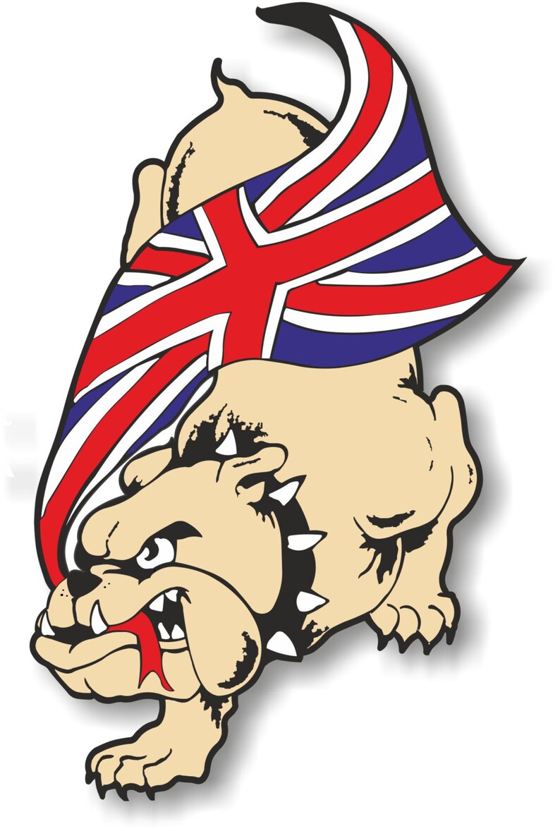 Vinyl sticker/decal British Bulldog with Union Jack Flag | Etsy