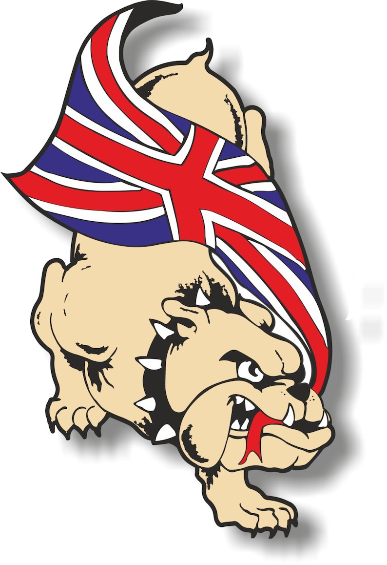 Vinyl sticker/decal British Bulldog with Union Jack Flag | Etsy